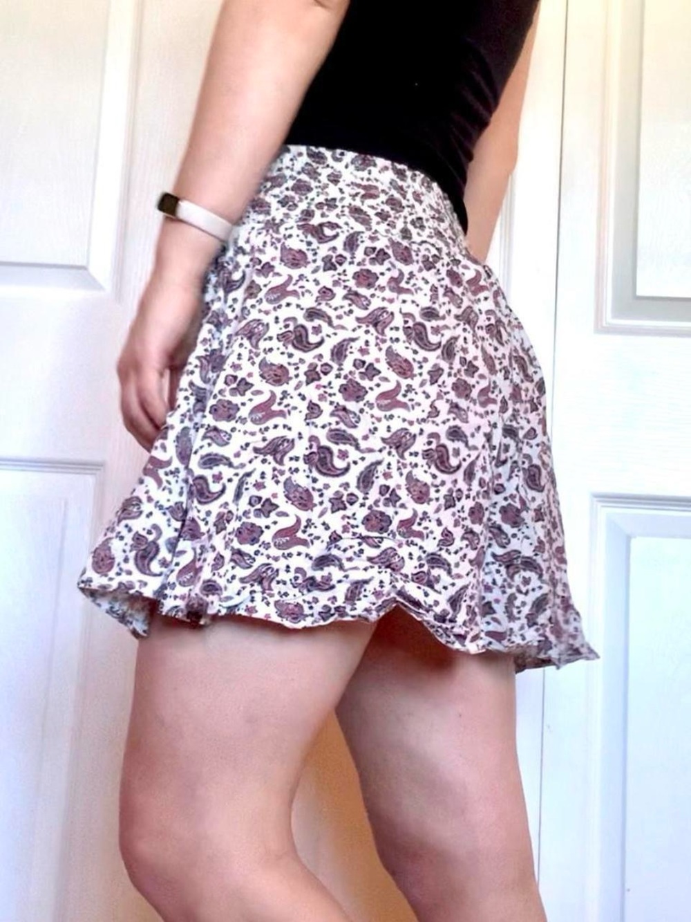 Paisley Print Skater Mini Skirt